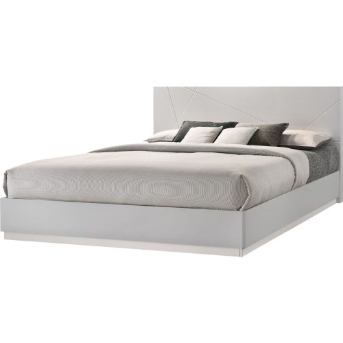 Naples Queen Bed in Grey Lacquer